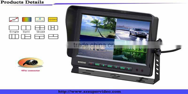 9" car quad monitor, 9" LCD quad monitor, 9" quad split monitor, car backup monitor, dashboard monitor CS-S960TMQ