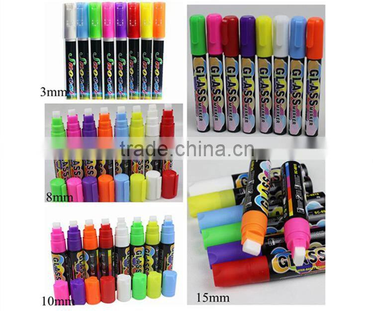 Fashion Stationery Highlighter Pen Marker Fluorescent Chalk Marker Pens for Led Writing Board 10mm Decoration