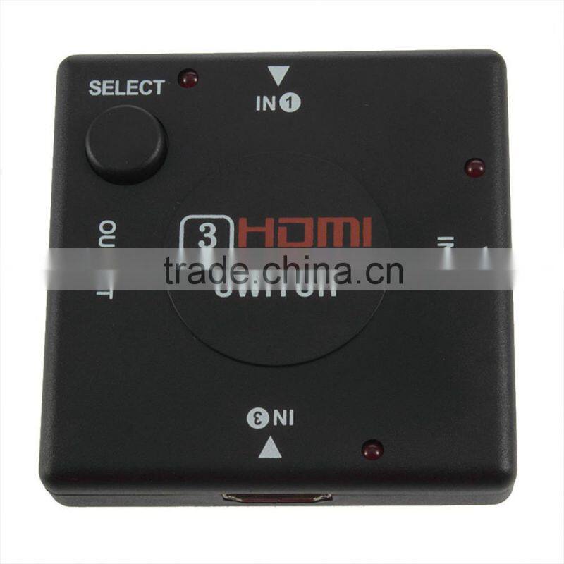 New Portable 1x4HD Splitter3 in 1Out 4 Ports hdmi splitter to coaxial