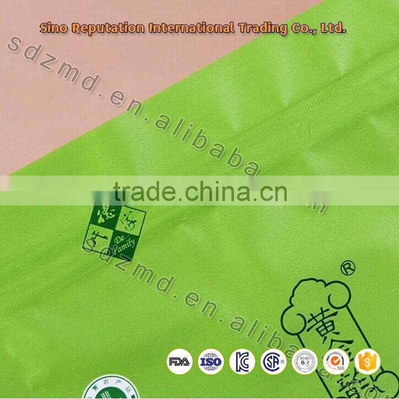 Best price 3 side sealed aluminum foil tea bag with zipper top