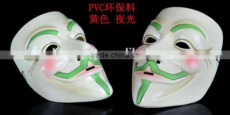 Hot movie facial mask wholesale v for vendetta mask /Luminous V for Vendetta Mask