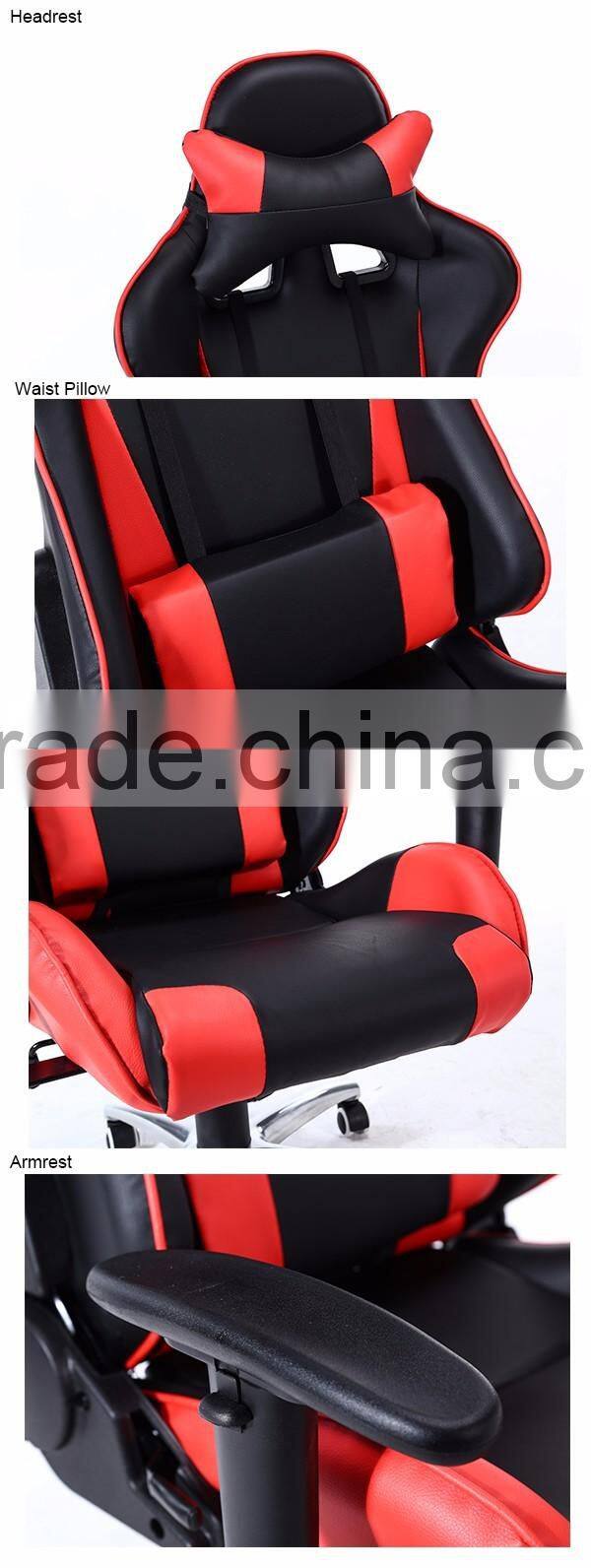 China Manufacturer 180 Degree Backward Cyber Cafe Furniture High Back Ergonomic PU Leather Gaming Chair Racing Seats