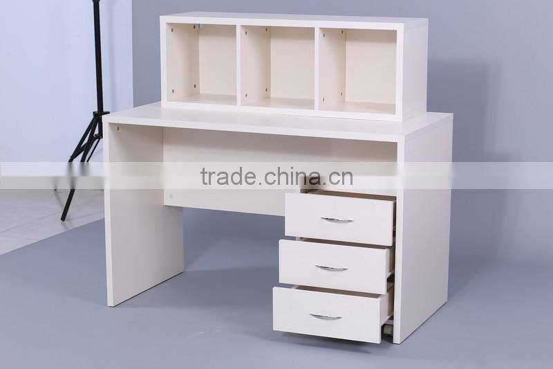kid blue wooden classic study table storage computer PC