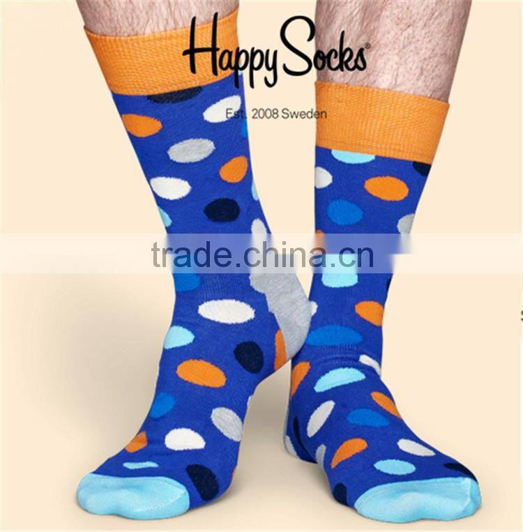 Custom Different Style Colorful Dotted Socks,Mens crew socks,happy dotted dress socks