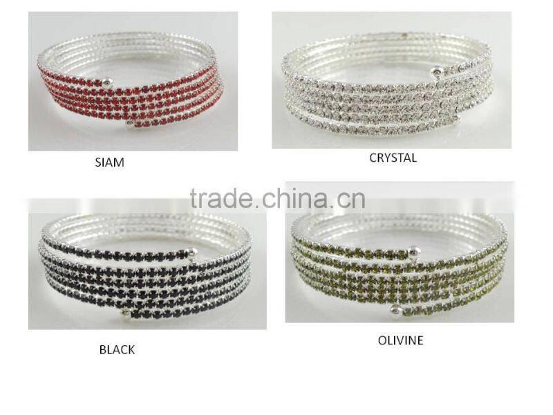 rhinestones coil bangle