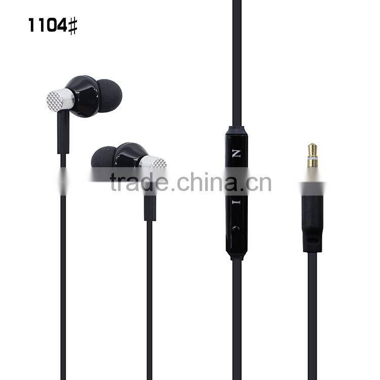 2016 new Mobile earphone, metal earphones with microphone,earphones with mic 3.5mm
