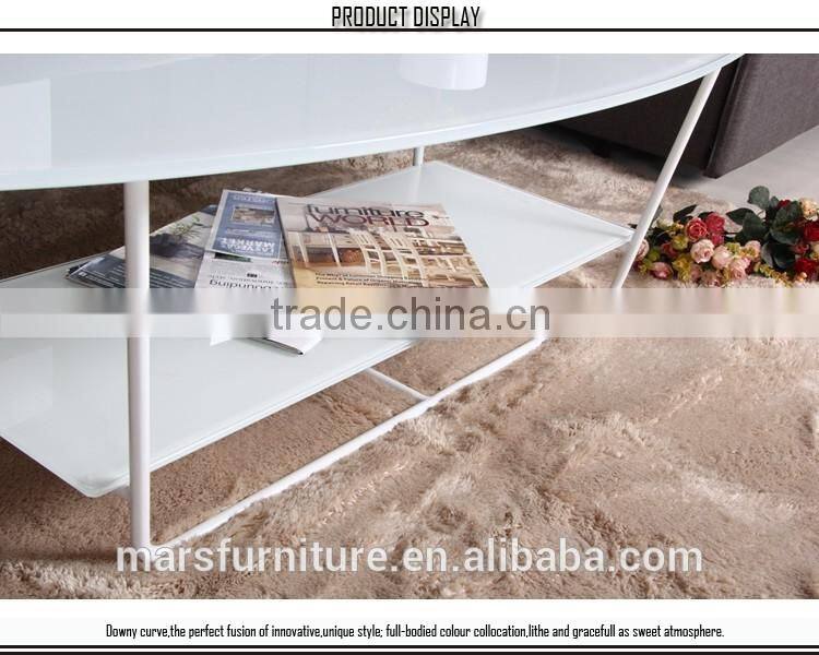 Cheap oval glass top white coffee tables