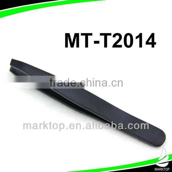 Black patten stainless eyebrow mini tweezers