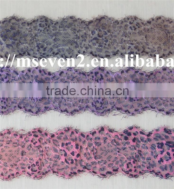 good looking 100% elastic spun lace eyelash lace trim in multiple color for choosing