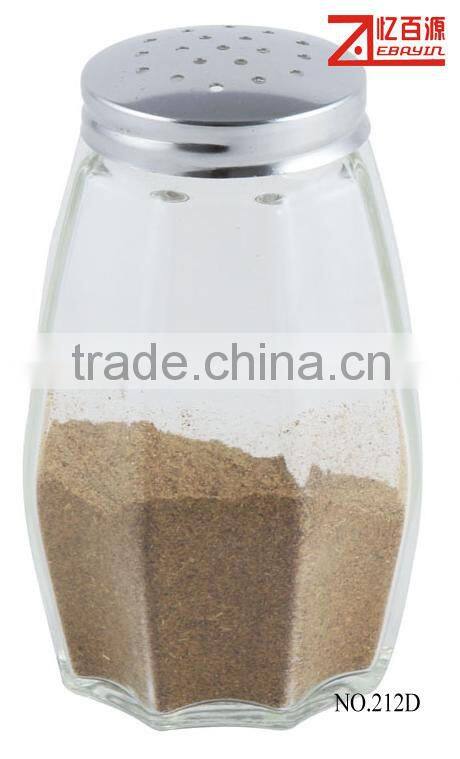 glass salt and pepper set with metal basket 2013