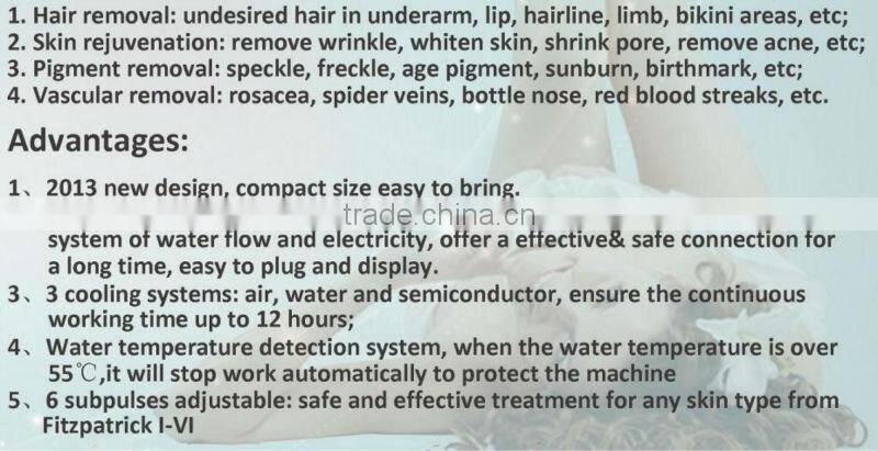 2013 the newest professional SHR ipl equipment hair removal