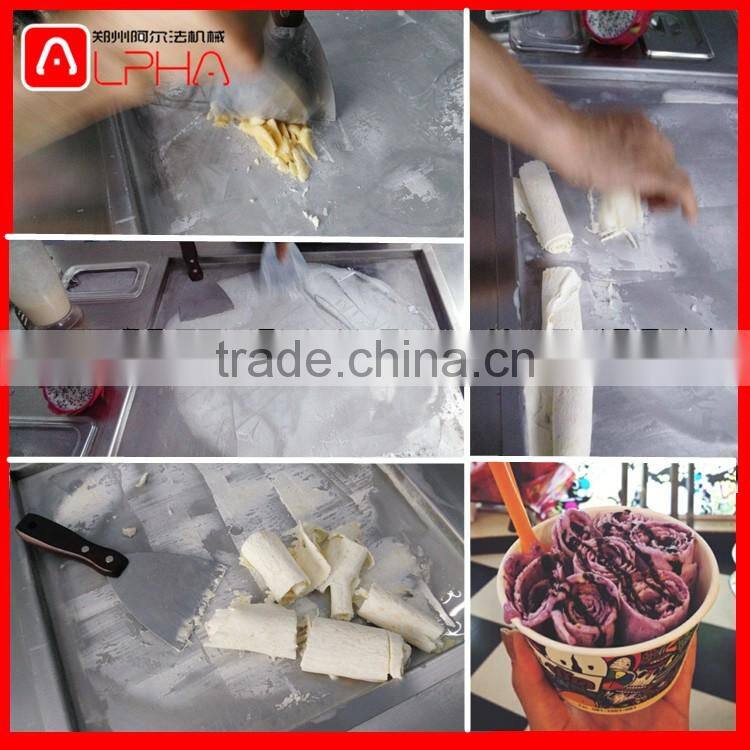Thailand Style Fried Ice Cream Machine/ Fried Ice Cream Roll Machine/Flat Pan Fried Ice Cream Machine