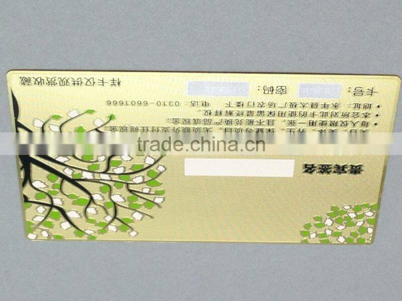 Engraved printing stainless steel metal card with top quality