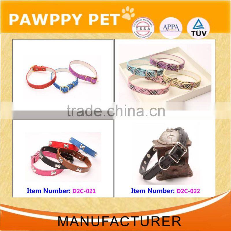 SOFT LEATHER DOG COLLAR FLOWER COLOUR PADDED MULTIPLE COLOURS