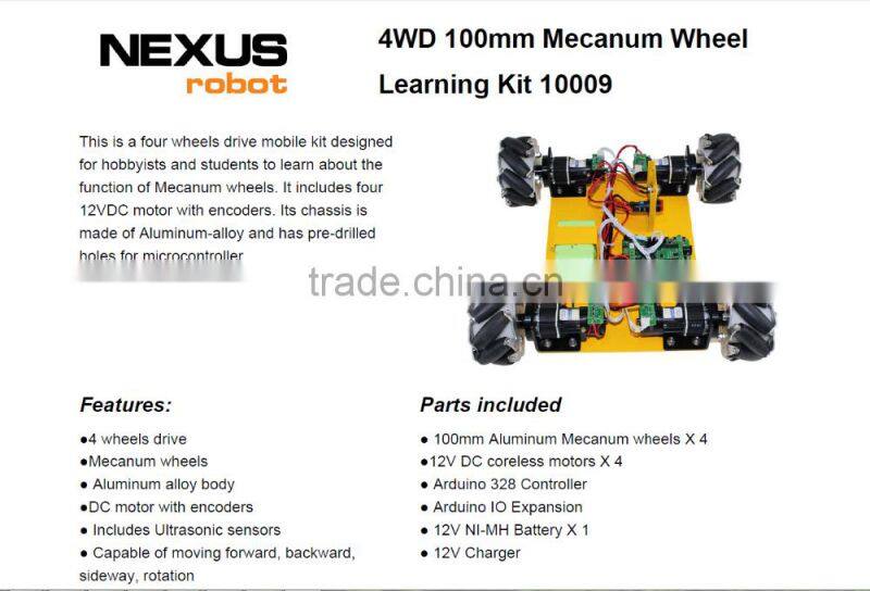 4WD 100MM MECANUM WHEEL LEARNING KIT 10009