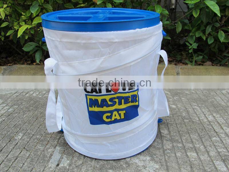 Foldable nylon pop up spiral collapsible Pet Food container