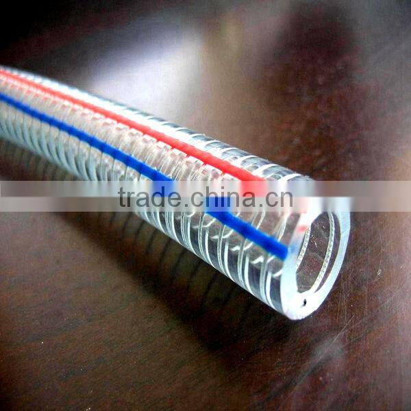 PVC spiral steel wire reinforced hose/ transparent pvc pipe