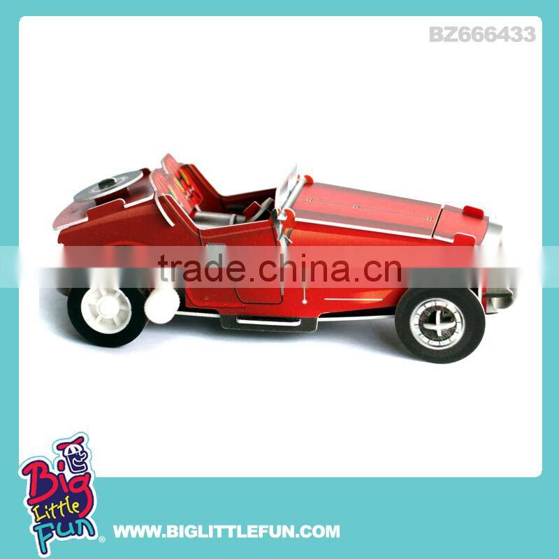 DIY 3d puzzle toy wind up motorcycle