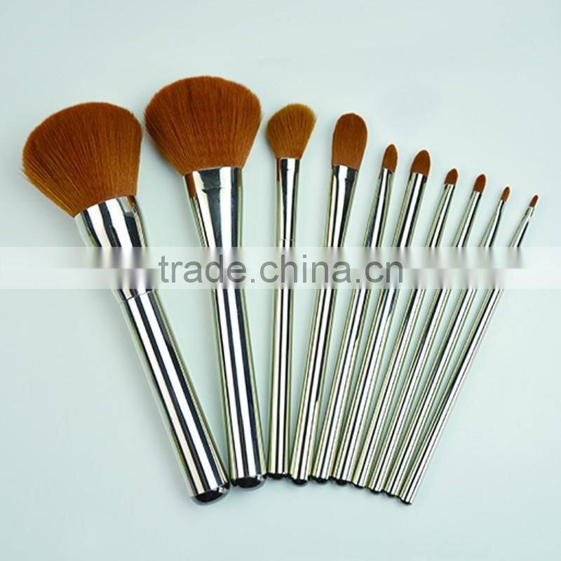 Brown Makeup Brush Set / Cosmetic Make Up Brush 10pc