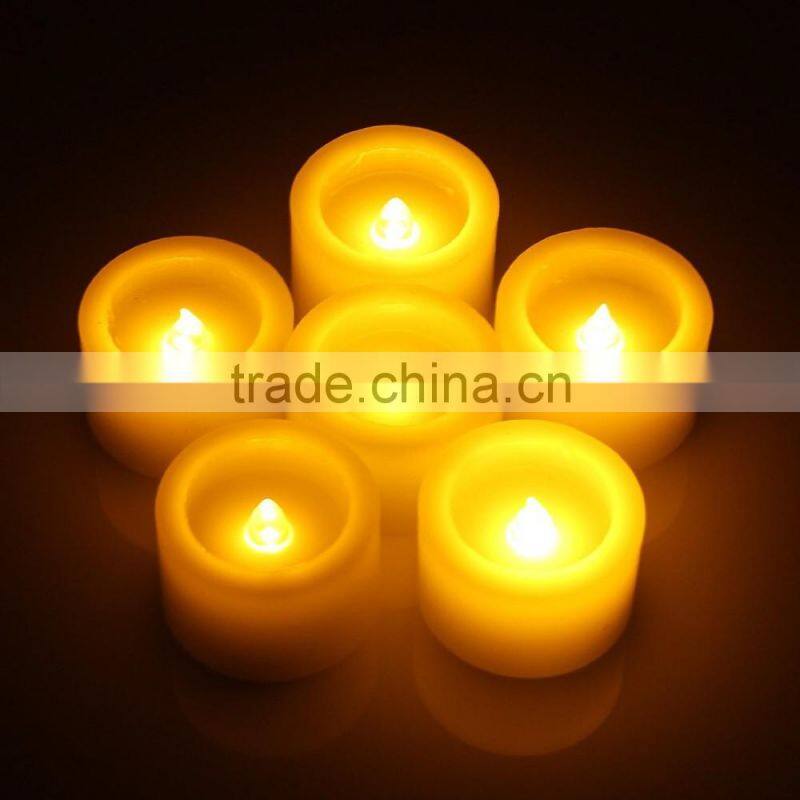 Set of 6 Battery Powered LED Tealight Candles Votive Flameless Candles with Timer Function Unscented Romantic Light for Wedding