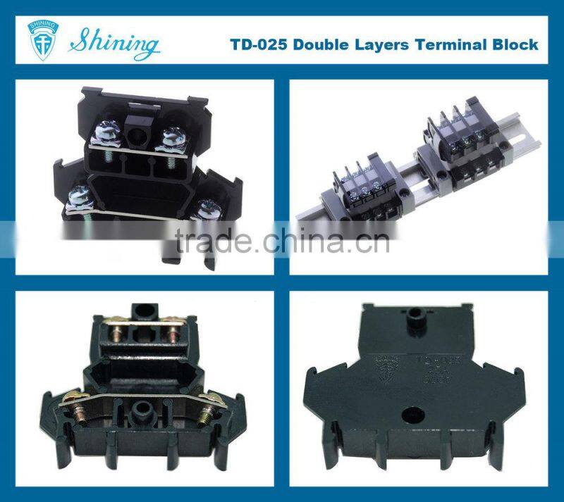TD-025 600V 25 Amp Speaker Double Layer Terminal Block Connector