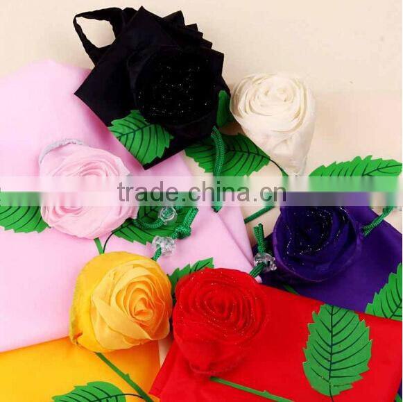 Cheap foldable promotional flower fold bag for shopping