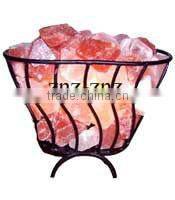 Electric Wrought Iron Basket Crystal Himalayan Salt Lamps