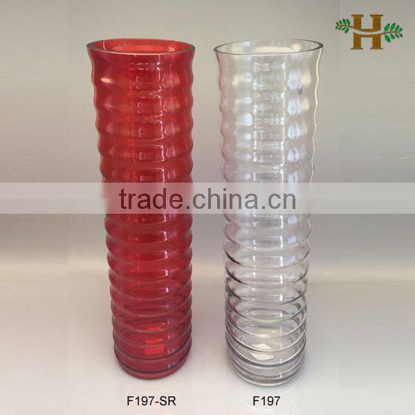 Mouthblown 50cm Tall Clear Flower Vase Wholesale Cheap