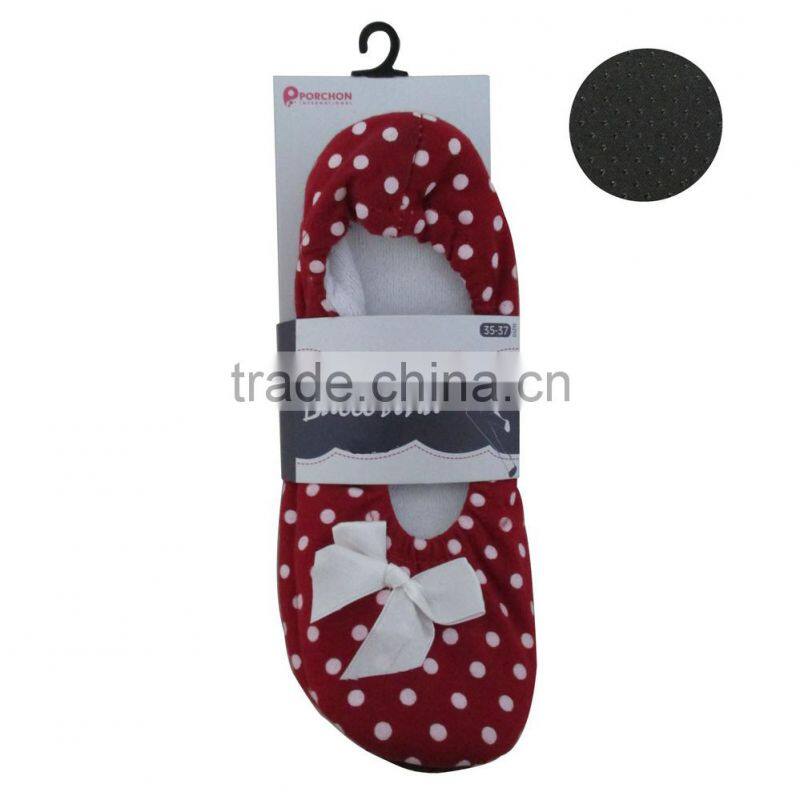 Trade assurance jersey dance ballet shoe with dots printed