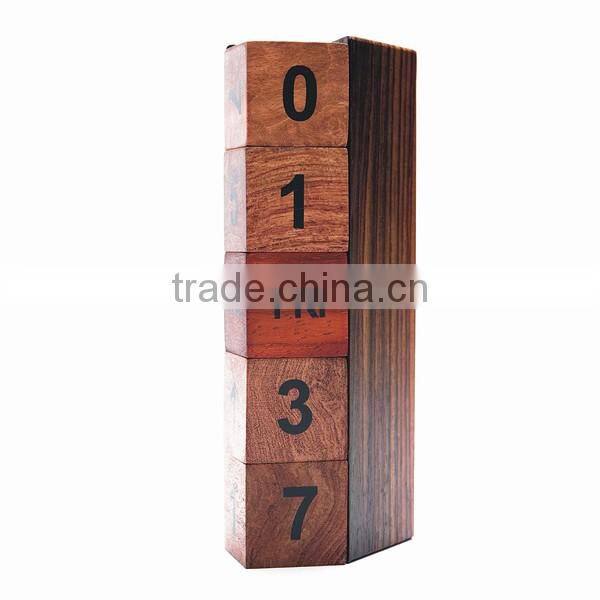 2017 Fashion Hot Sales Manually Wood Cube Calendar, Creative Calendar DIY Perpetual Calendar
