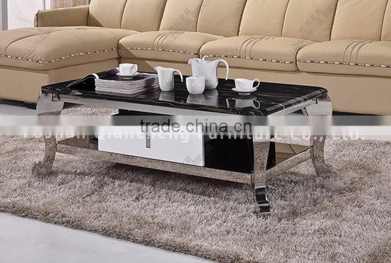 Marble Top Antique Console Table with Mirror