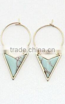 Gold Silver Point Crystal Earrings , Stone Point Studs , Gemstone earrings