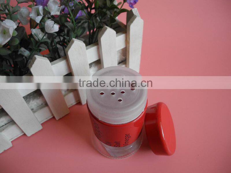 kithchen use high-end glass spice jar with sifter covers lid