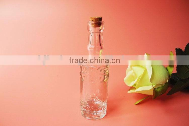 mini long cut flower glass container with wooden cover