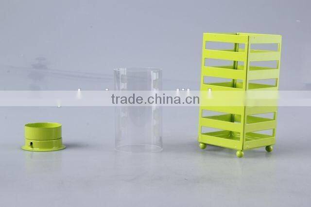 Home Decoration Candlestick/hollow out Design Iron+Glass Candle Holder