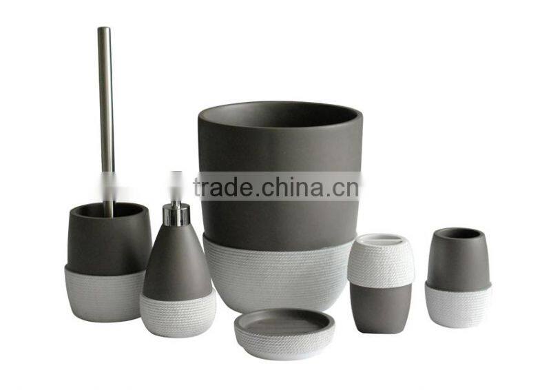 Grey Color Rope Deco Resin Bathroom Accessory Sets