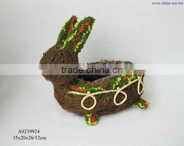 rattan outdoor rabbit planter