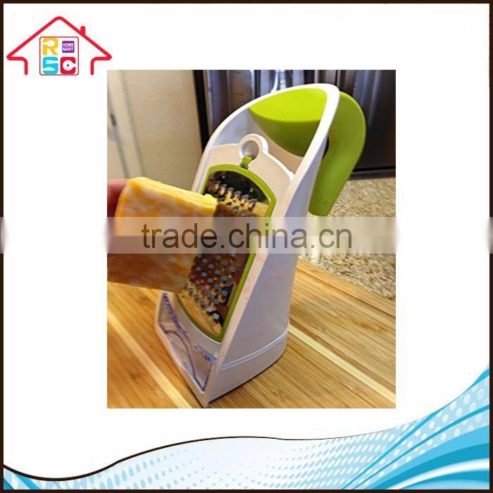 NBRSC New Design 3 In 1 Grater And Container Vegetable Cheese Grater With Interchangeable Stainless Steel Blades