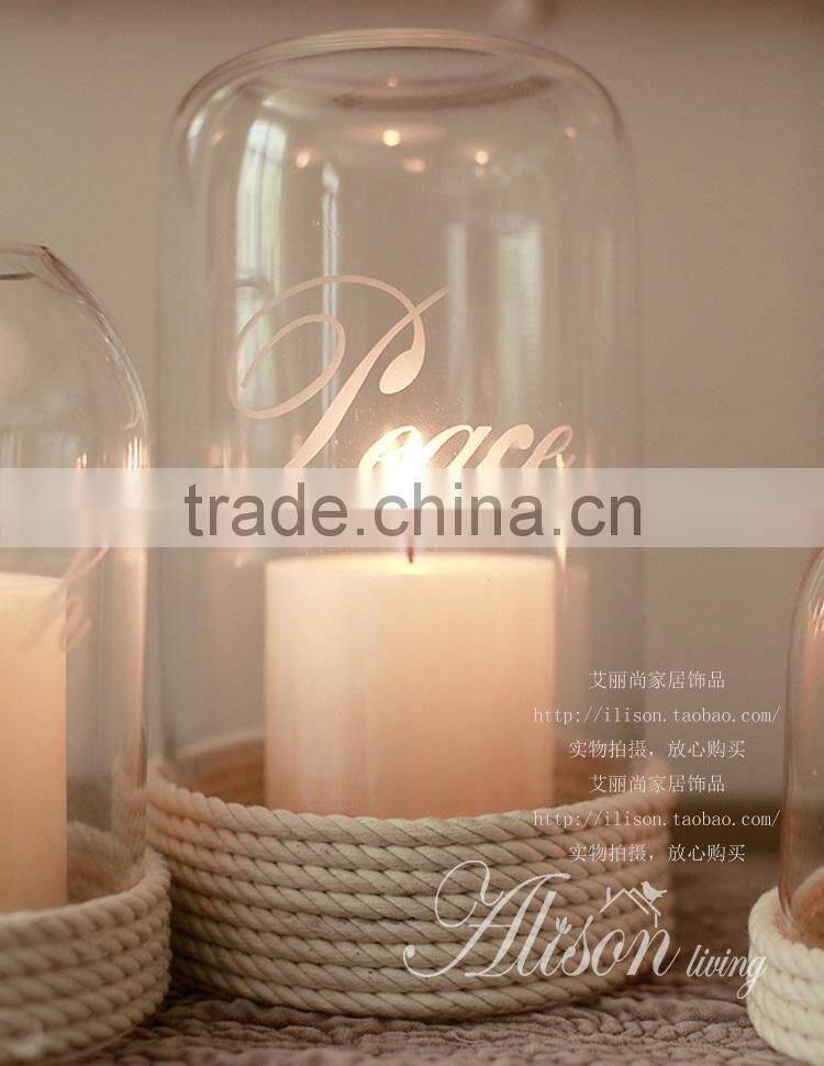 Transparent glass candlestick without base