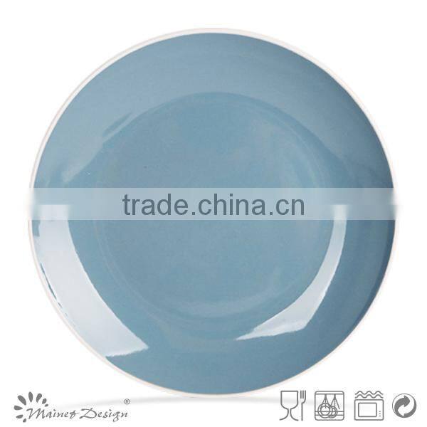 ceramic embossed plate new design solid colour minimalism style