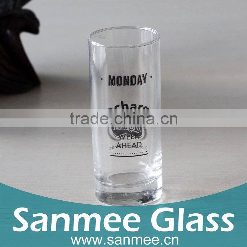 Custom Printing Pattern Tall Straight Drinking Glass Tea Cup Wholesale