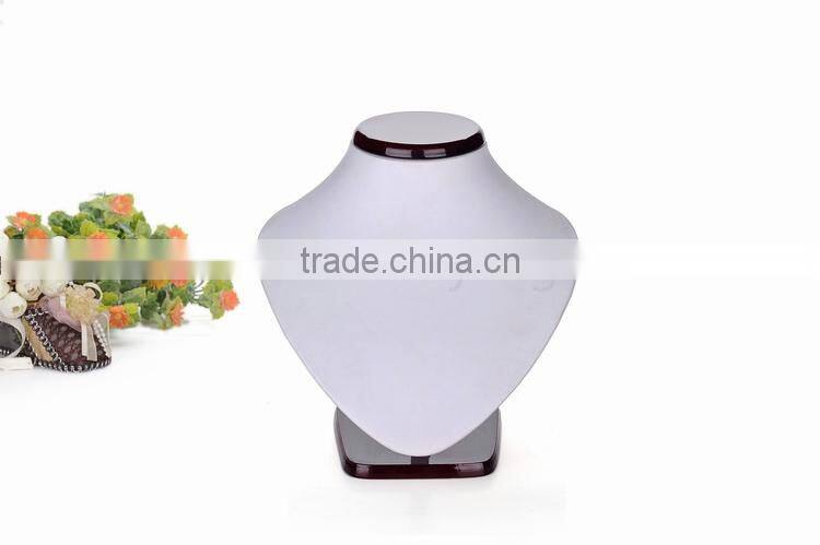 Wholesale jewelry display neck stand leather 18cm tall