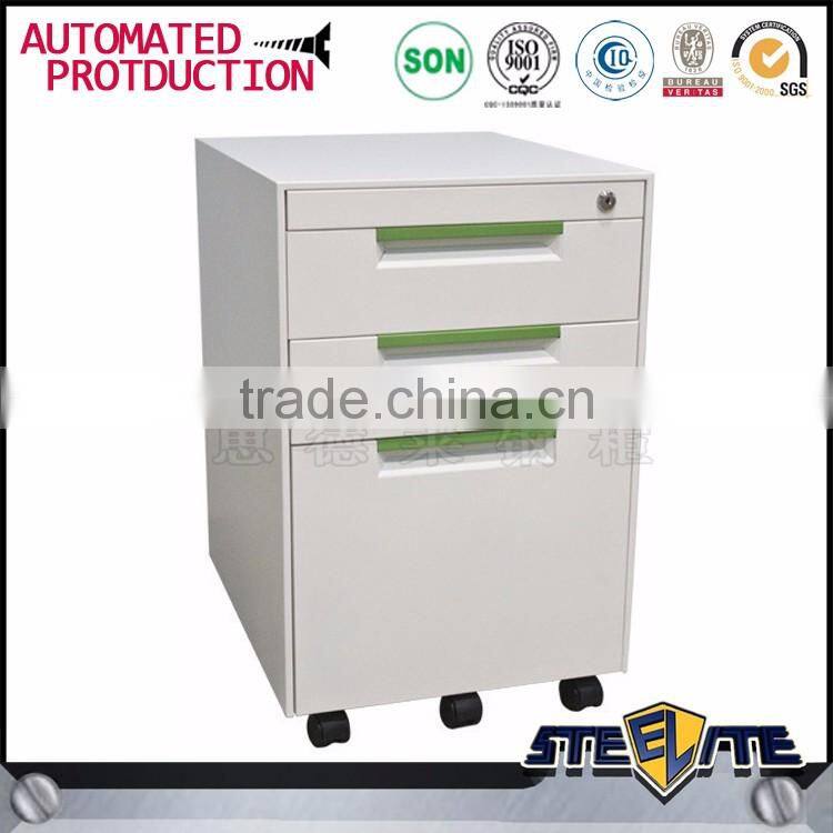 Low price 3 drawer movable filing cabinet with wheels