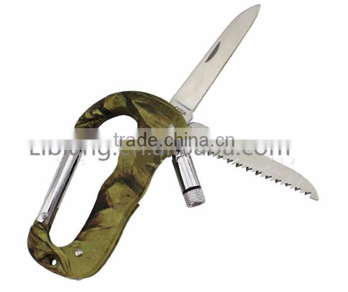 Wholesale camouflage color multifunction carabiner with LED
