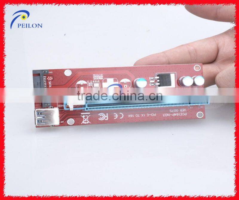 Newest PCIE 1X to 16X +USB 3.0 Extender Cable Sata to IDE 4PIN PCI-E Molex Risers with Power Supply for Bitcoin Litecoin Miner