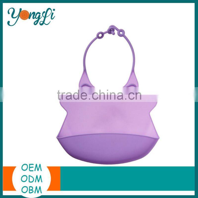 BPA Free Soft Waterproof & Bacteria Resistant Animal Shape Silicone Baby Bibs
