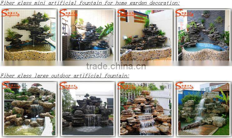 Decription from Eruope indoor small artificial two layers waterfall fountain with lights for sale