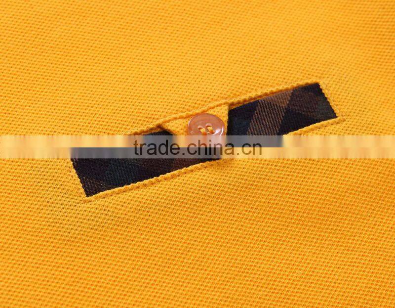 2016 long sleeve blank double mercerized cotton polo shirt