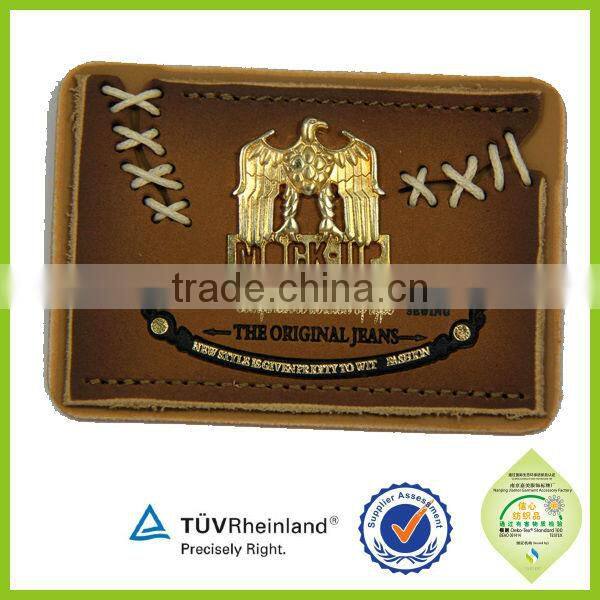 High Quality leather seat patch, debossed PU/genuine leather wholesale leather patch