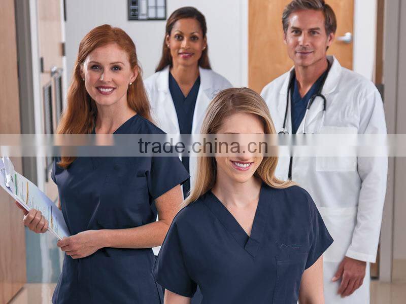 Polycotton Unisex Stylish Medical Scrubs Nursing Uniform